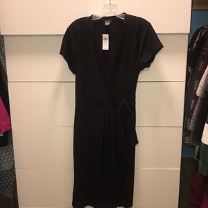 NWT Ann Taylor Black Wrap Dress